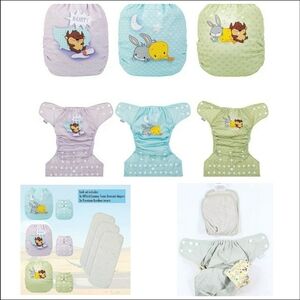 Cloth Diapers Set Bugs Bunny Tasmanian Devil Looney Tunes Adjustable